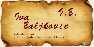 Iva Baljković vizit kartica